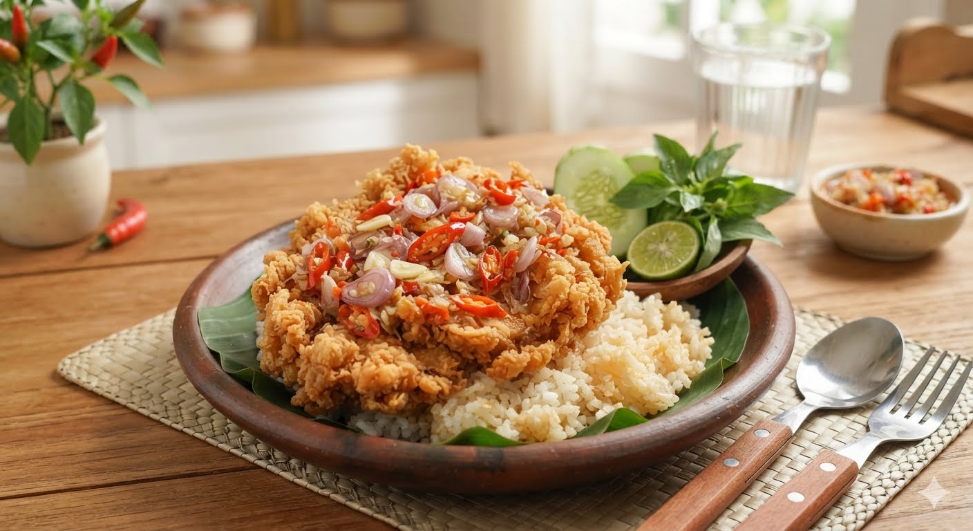 Resep Ayam Geprek Crispy Rumahan dengan Sambal Bawang yang Segar dan Gurih